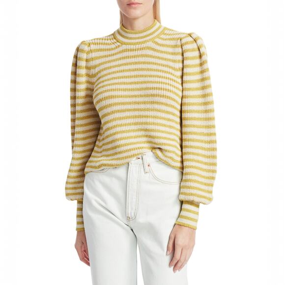 Eleven Six Sweaters - Eleven Six Mia Stripe Baby Alpaca Sweater Size Small